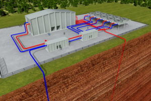 Geothermal System With Cutting Through The Earth And Deep Hole,