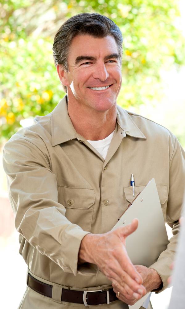 Hvac Technician Holding Out Hand For Shake