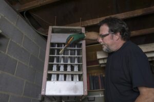 Repairman Cleaning The Grates Of A Gas Furnace
